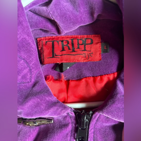 Tripp NYC Purple Velvet Coat - Picture 3 of 11
